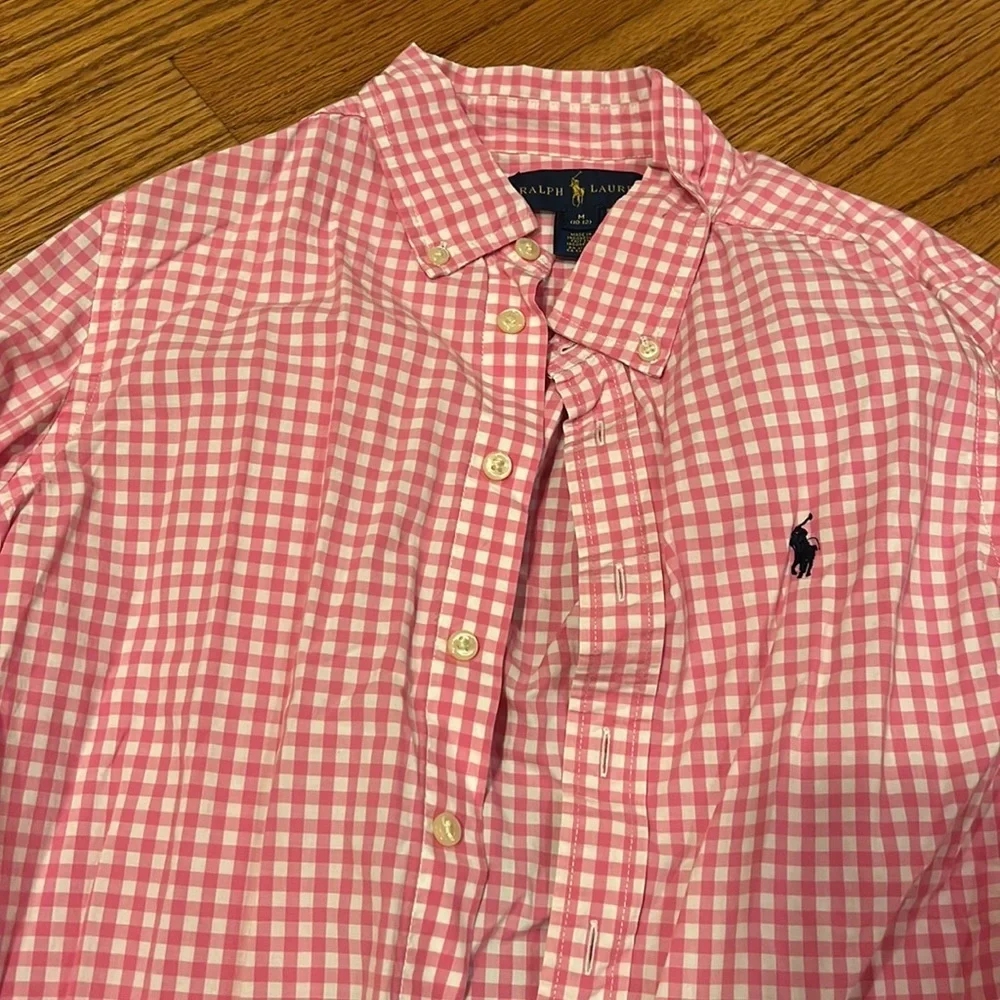 Ralph Lauren Boy’s Pink Plaid Dress Shirt Size M (10-12)